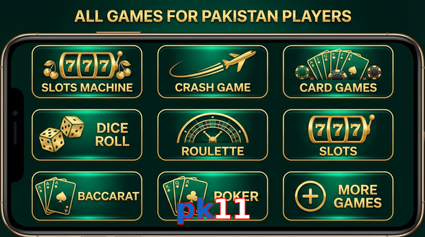 Main screen of Pk11 games page for PK players